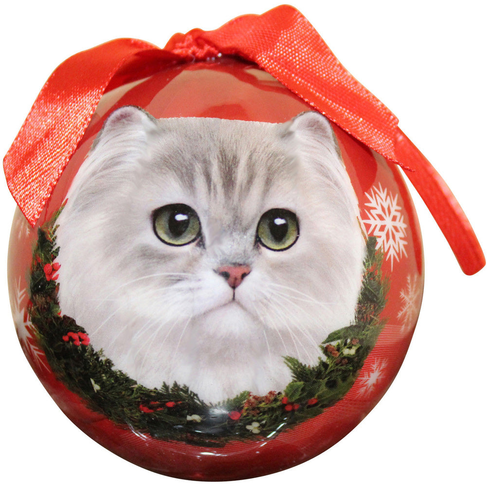 Persian Cat Christmas Ball Ornament 6 Pack - OS / Red Ornaments Old Glory   