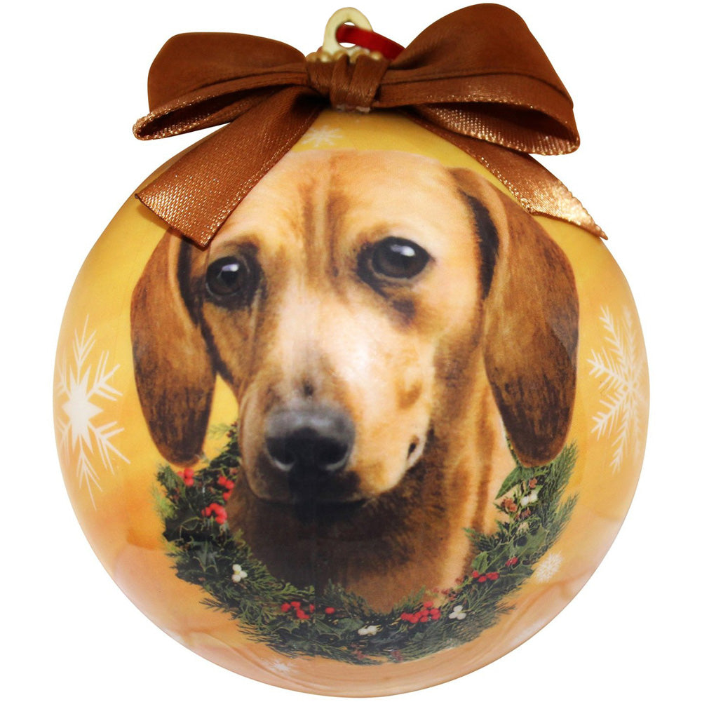Red Dachshund Christmas Ball Ornament 3 Pack - OS / Yellow Ornaments Old Glory   