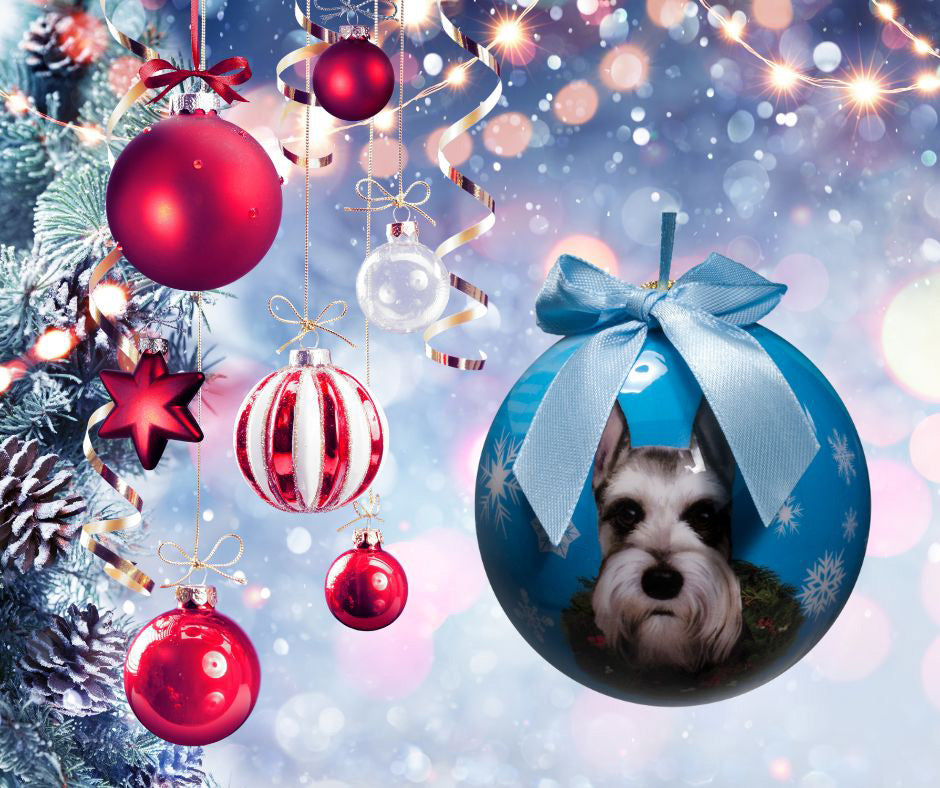 Schnauzer Cropped Christmas Ball Ornament 3 Pack - OS / Multi Ornaments Old Glory   