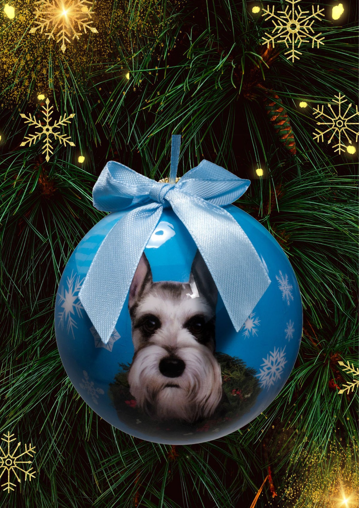 Schnauzer Cropped Christmas Ball Ornament 6 Pack - OS / Multi Ornaments Old Glory   