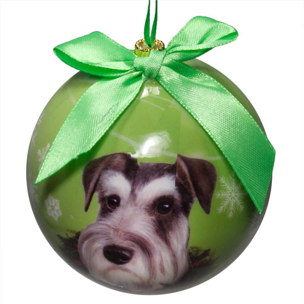 Schnauzer Uncropped Christmas Ball Ornament 6 Pack - OS / Green Ornaments Old Glory   