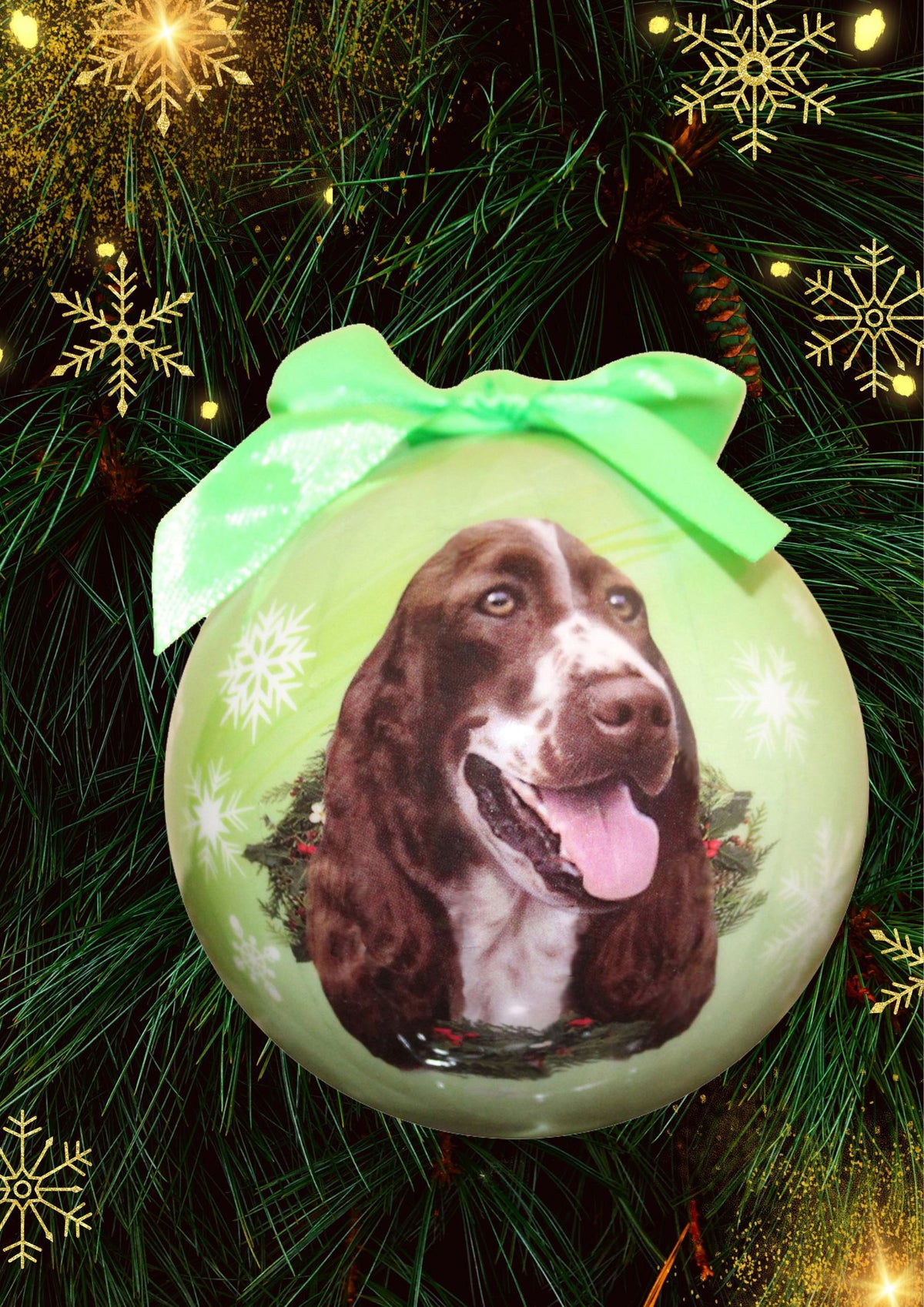 Springer Spaniel Christmas Ball Ornament 3 Pack - OS / Light Green Ornaments Old Glory   