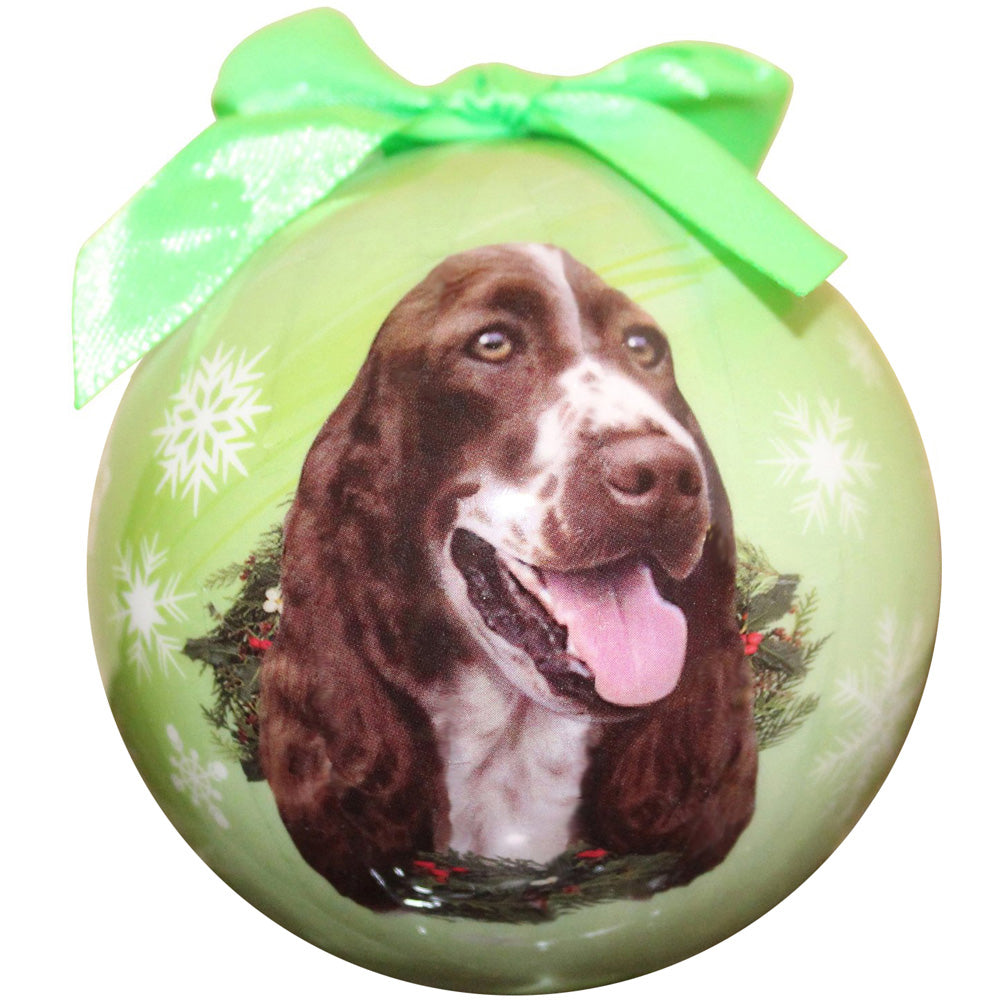 Springer Spaniel Christmas Ball Ornament 6 Pack - OS / Light Green Ornaments Old Glory   