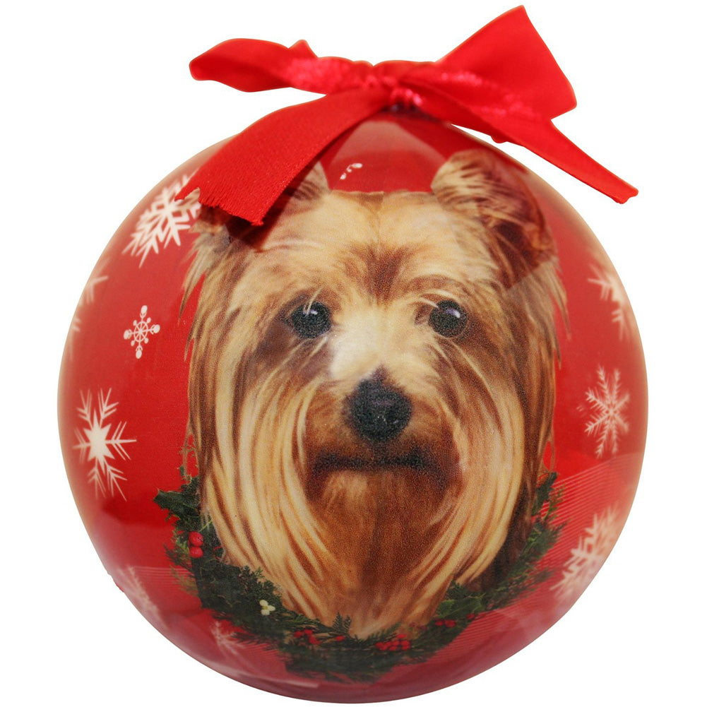 Yorkie Christmas Ball Ornament 6 Pack - OS / Red Ornaments Old Glory   