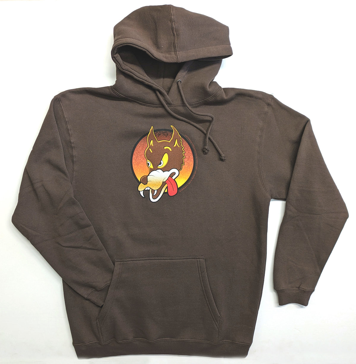 Jerry Garcia - Wolf Guitar Emblem Mens Pullover Hoodie Men's Hoodies Oldglory.com MD Brown
