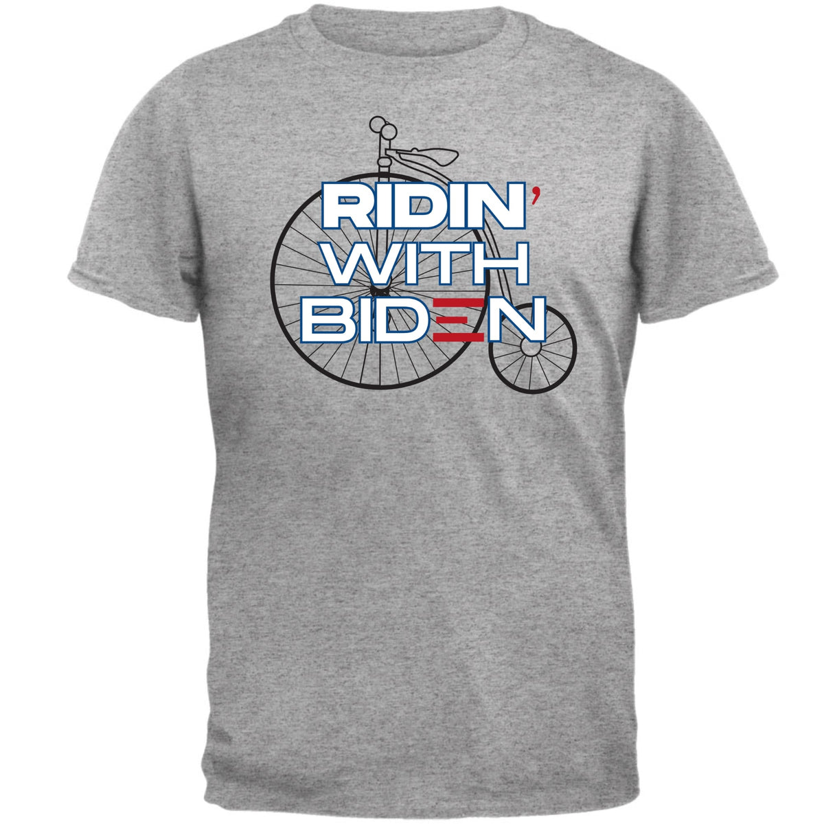 Election 2024 Ridin With Biden Vintage Bike Mens T Shirt Men's T-Shirts Oldglory.com SM Heather Grey 