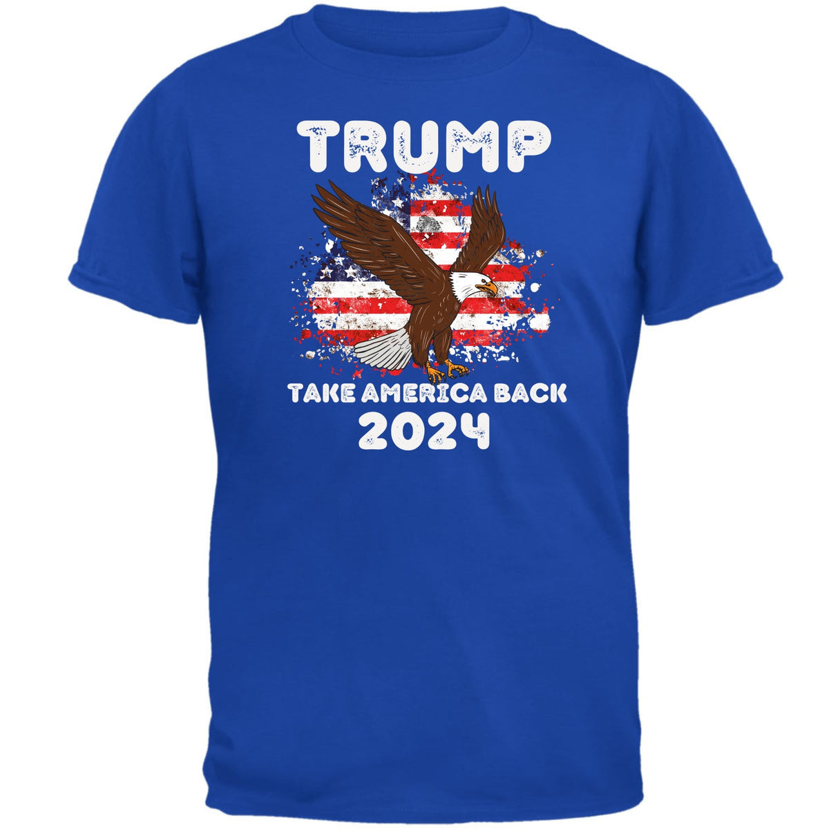 Election 2024 Trump Take America Back 2024 Patriotic Eagle Mens T Shirt Men's T-Shirts Oldglory.com SM Royal 