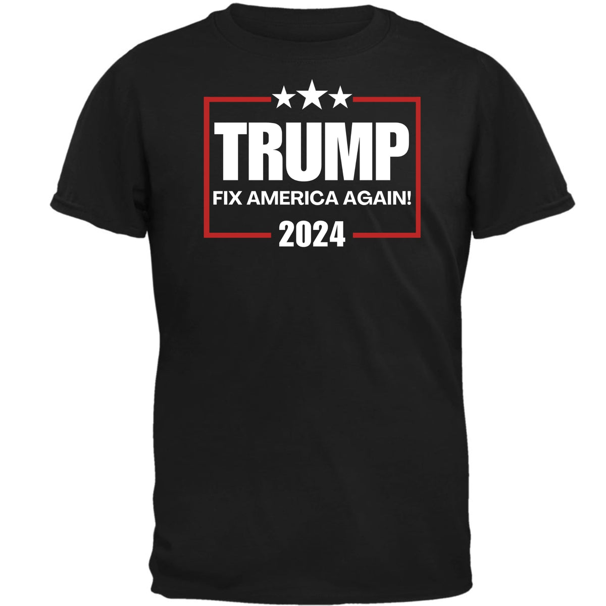 Election 2024 Trump Fix America Again 2024 Mens T Shirt Men's T-Shirts Oldglory.com SM Black 