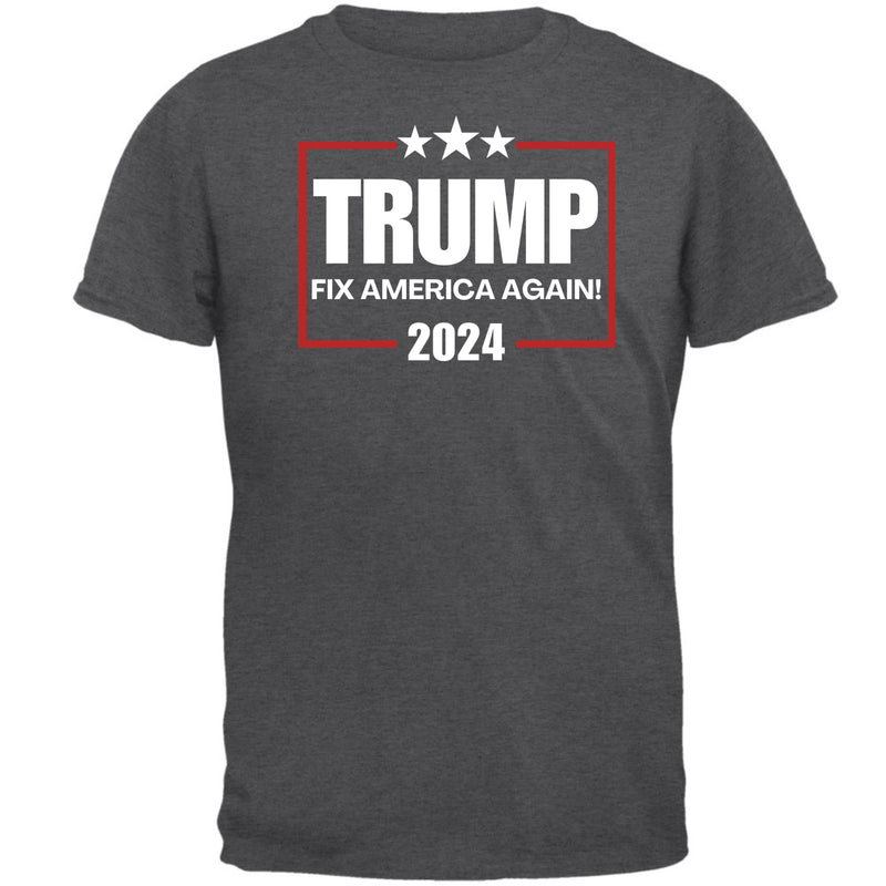 Election 2024 Trump Fix America Again 2024 Mens T Shirt Men's T-Shirts Oldglory.com SM Dark Heather 