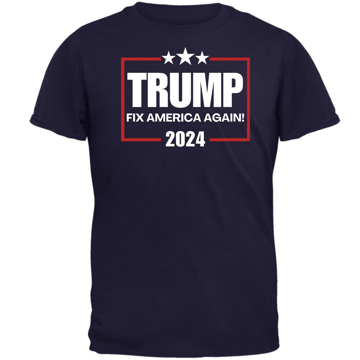 Election 2024 Trump Fix America Again 2024 Mens T Shirt Men's T-Shirts Oldglory.com SM Navy 