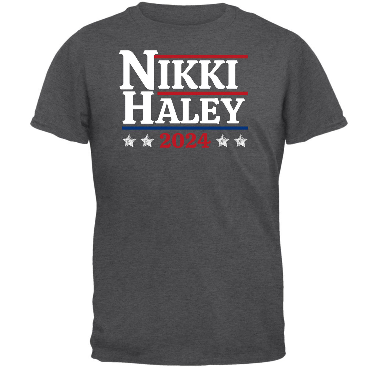 Election 2024 Nikki Haley 2024 Mens T Shirt Men's T-Shirts Oldglory.com SM Dark Heather 