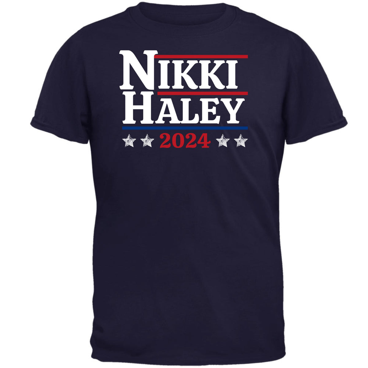 Election 2024 Nikki Haley 2024 Mens T Shirt Men's T-Shirts Oldglory.com SM Navy 