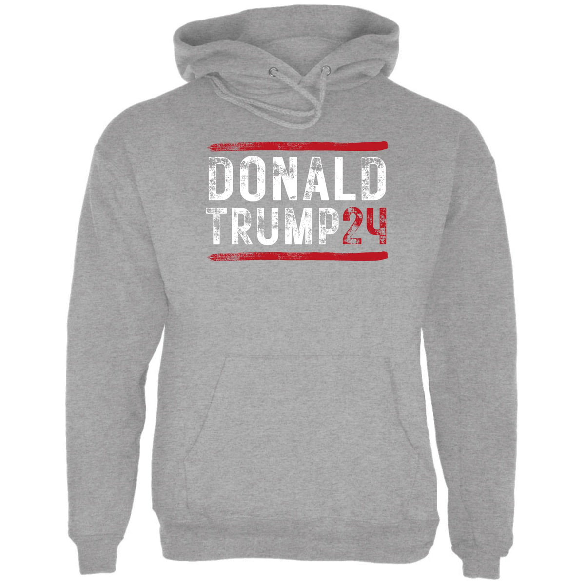 Election 2024 Trump 24 Stencil Art Mens Pullover Hoodie Men's Hoodies Oldglory.com SM Heather Grey 