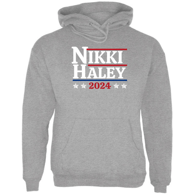 Election 2024 Nikki Haley 2024 Mens Pullover Hoodie Men's Hoodies Oldglory.com SM Heather Grey 