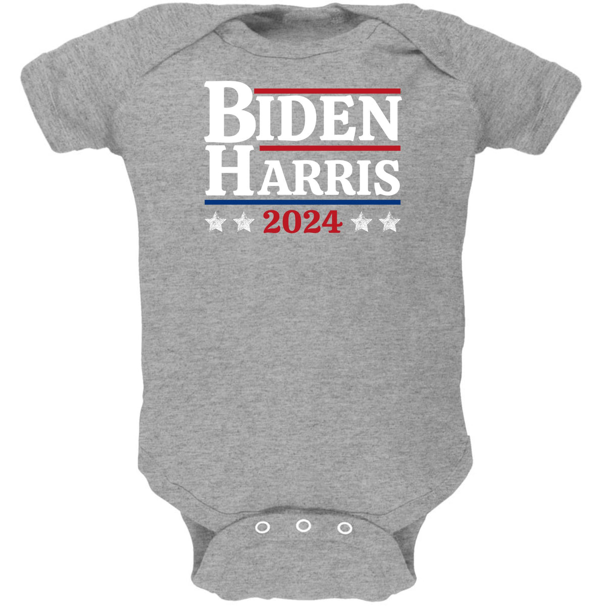 Election 2024 Biden Harris 2024 Baby One Piece Baby One Piece Oldglory.com NB Heather Grey 