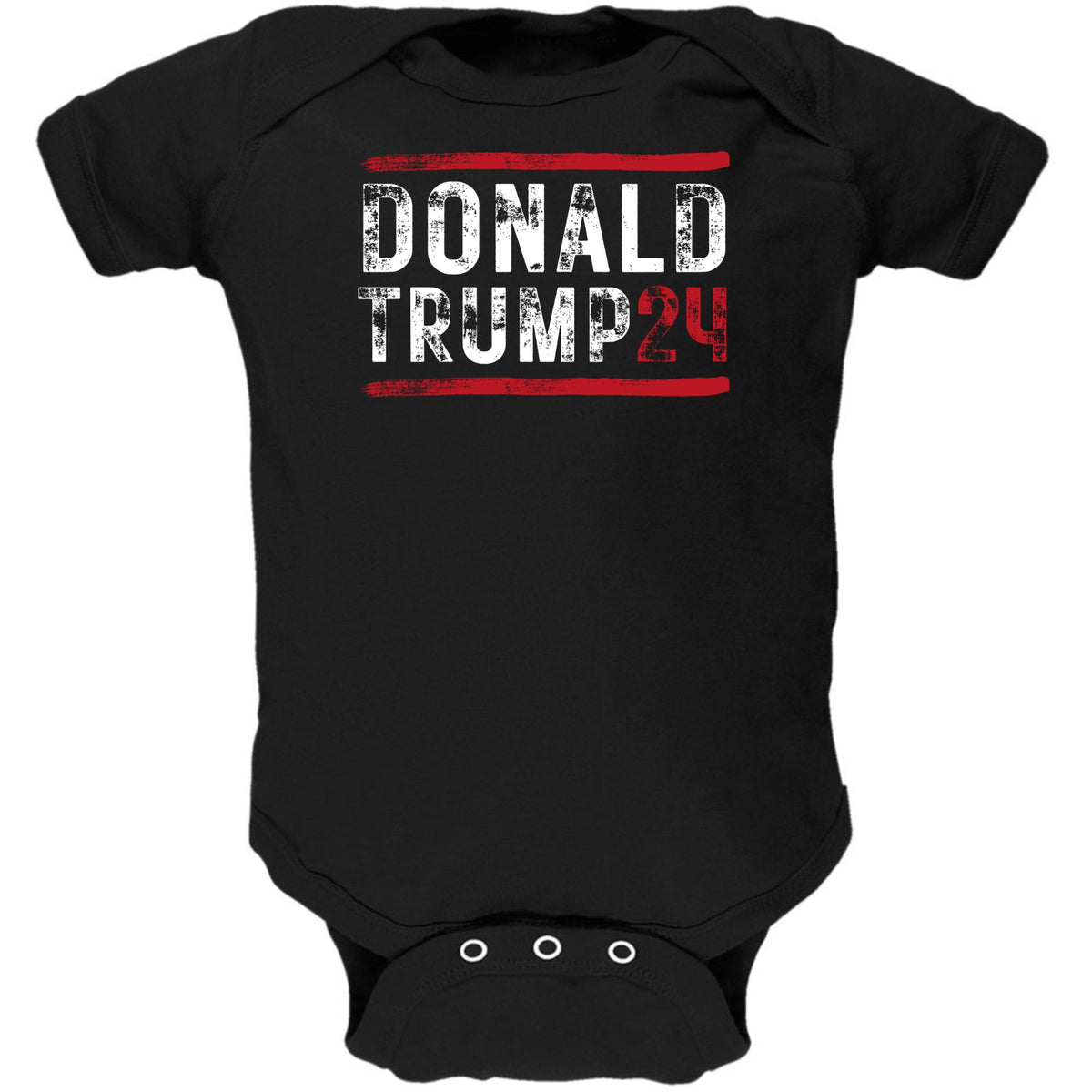 Election 2024 Trump 24 Stencil Art Baby One Piece Baby One Piece Oldglory.com NB Black 