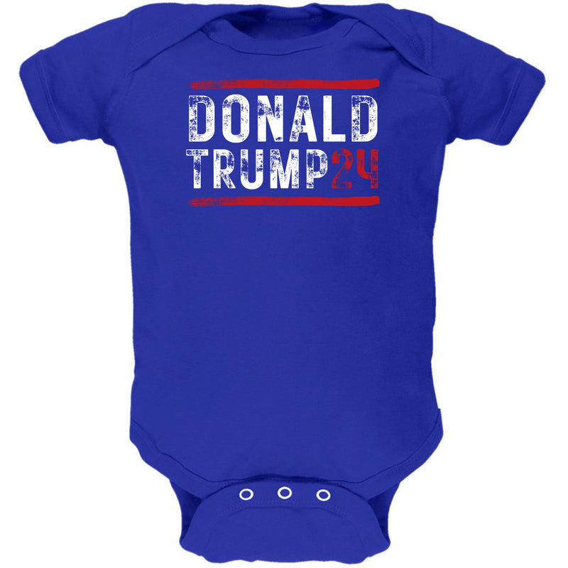 Election 2024 Trump 24 Stencil Art Baby One Piece Baby One Piece Oldglory.com NB Royal 