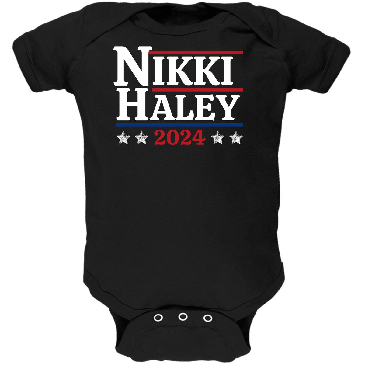 Election 2024 Nikki Haley 2024 Baby One Piece Baby One Piece Oldglory.com NB Black 