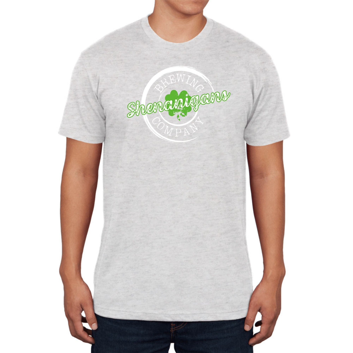 St Patricks Day Shenanigans Brewing Company Mens Tri-Blend T Shirt Men's T-Shirts Oldglory.com SM Premium Heather 