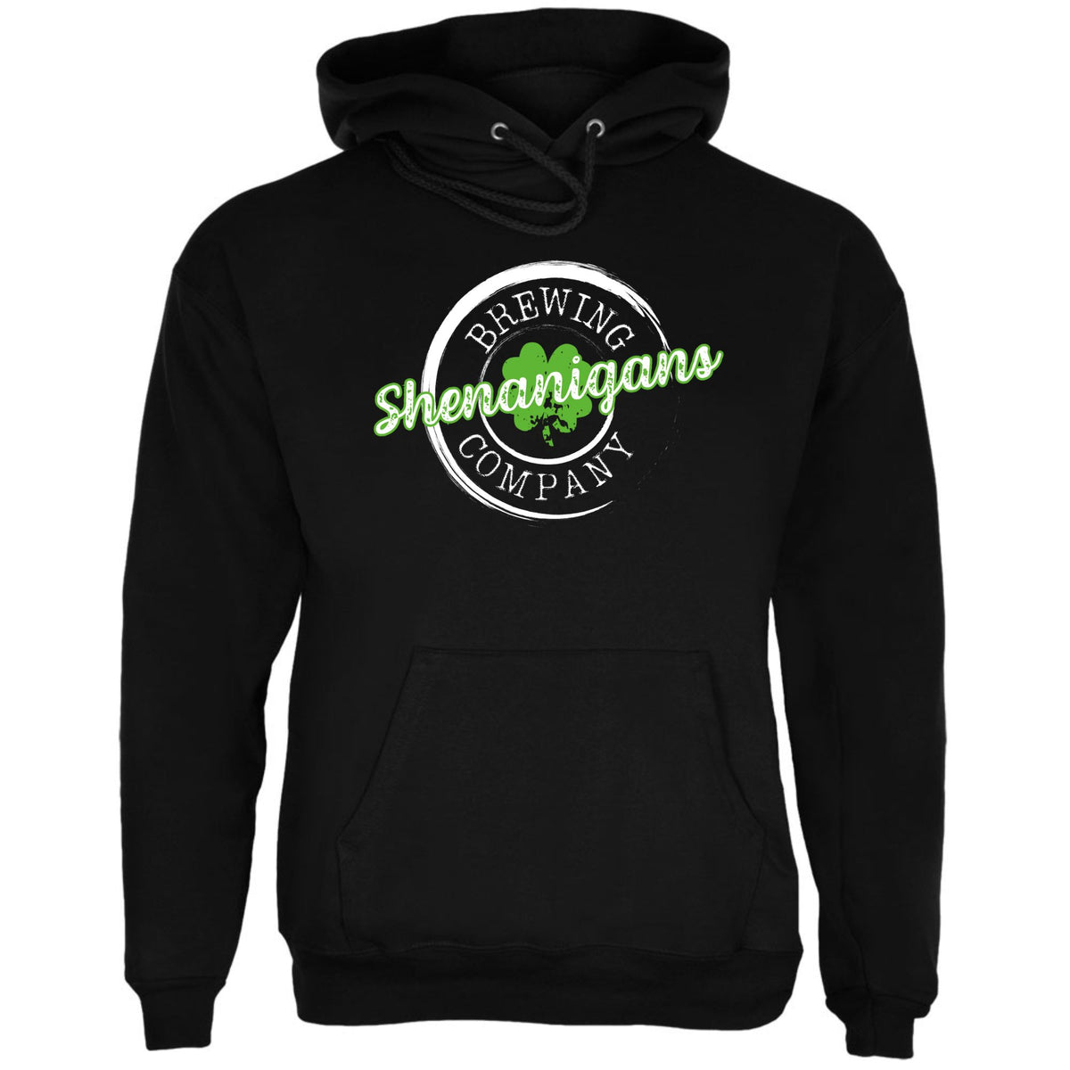 St Patricks Day Shenanigans Brewing Company Mens Pullover Hoodie Men's Hoodies Oldglory.com SM Black 