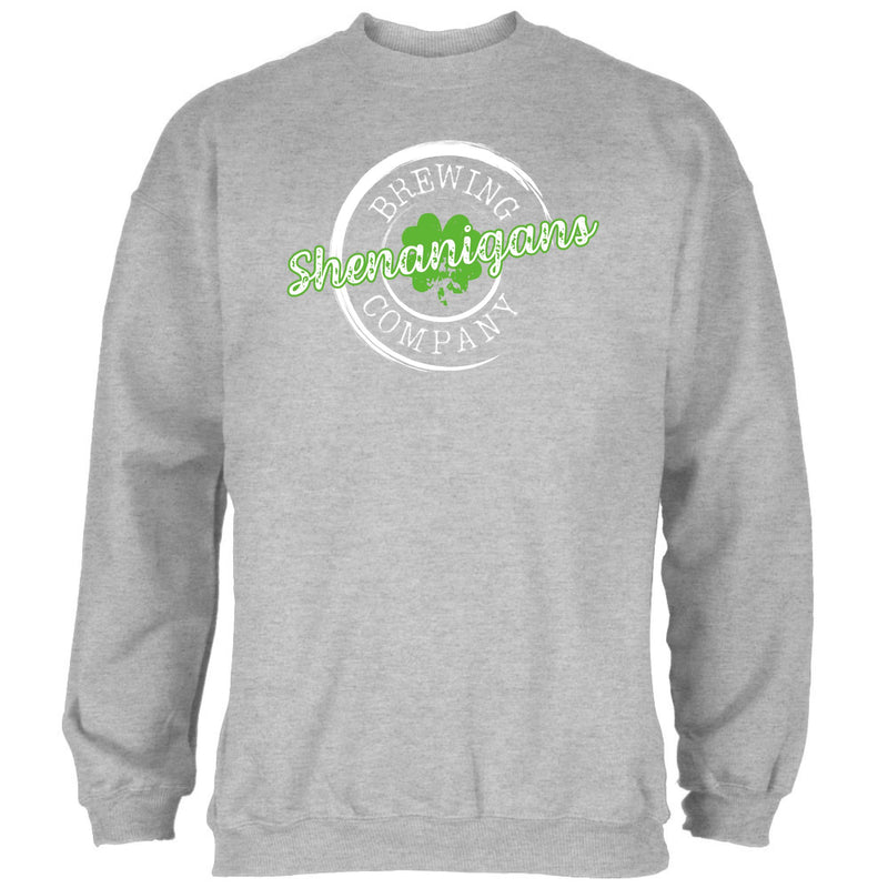 St Patricks Day Shenanigans Brewing Company Mens Sweatshirt Men's Sweatshirts Oldglory.com SM Heather Grey 