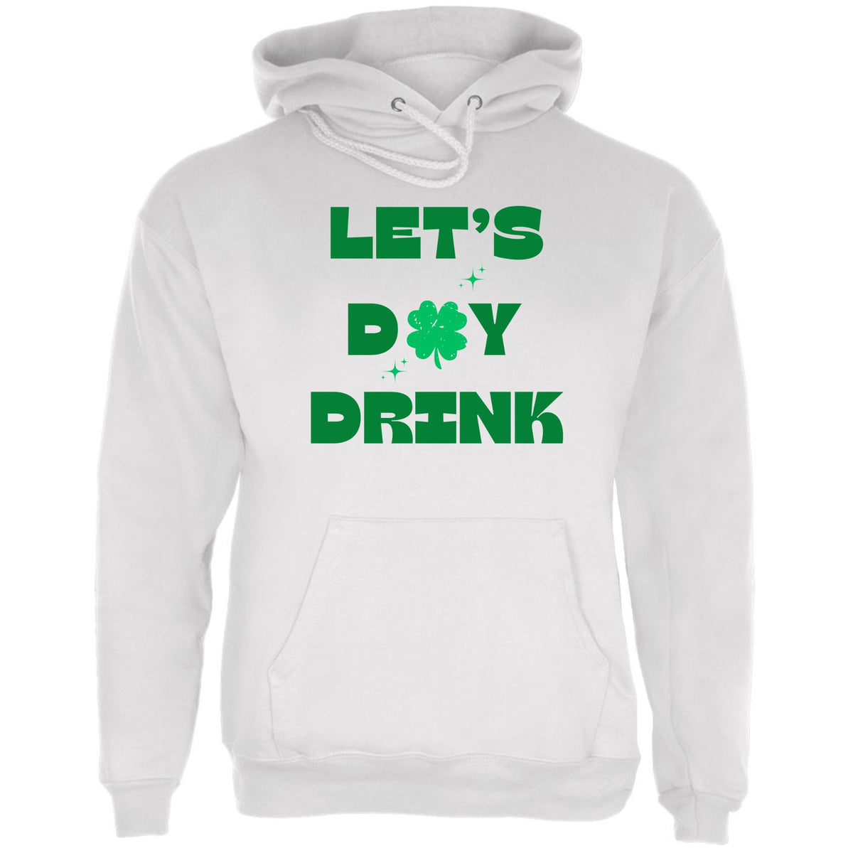 St Patricks Day Lets Day Drink Mens Hoodie Men's Hoodies Oldglory.com SM White 