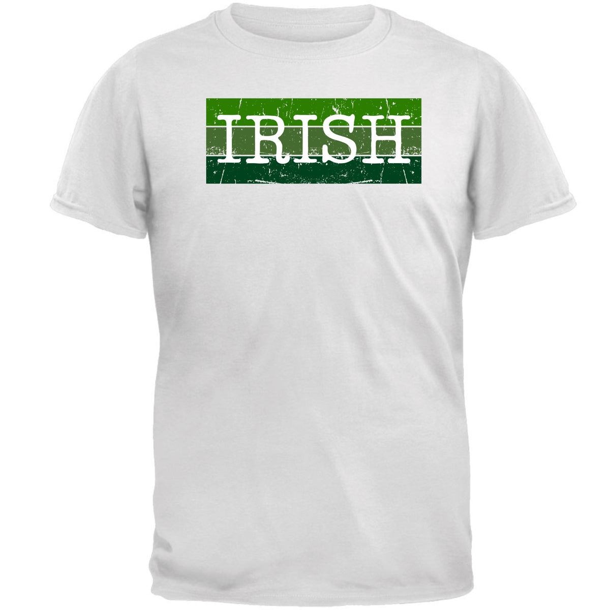 St Patricks Day Distressed Irish Typeset Mens T Shirt Men's T-Shirts Oldglory.com SM White 