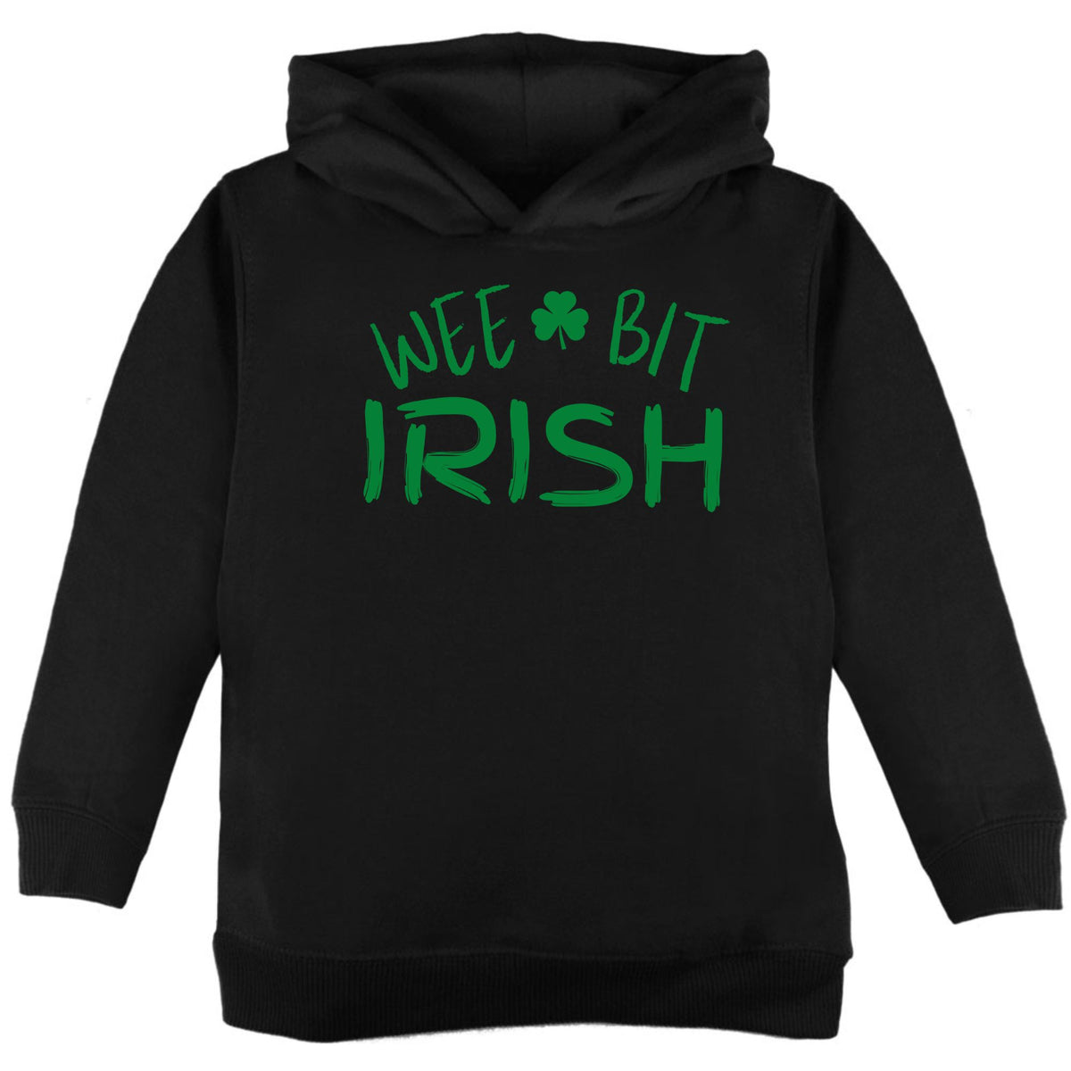 St Patricks Day Wee Bit Irish Toddler Hoodie Toddler Hoodies Oldglory.com 2T Black 