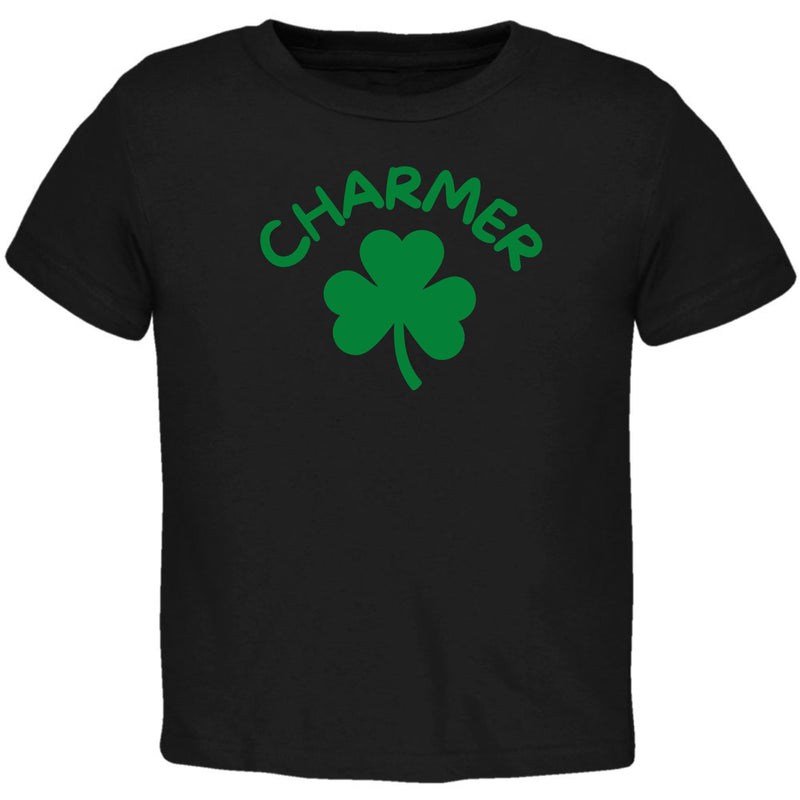 St Patricks Day Shamrock Lucky Charmer Toddler T Shirt Toddler T-Shirts Oldglory.com 2T Black 