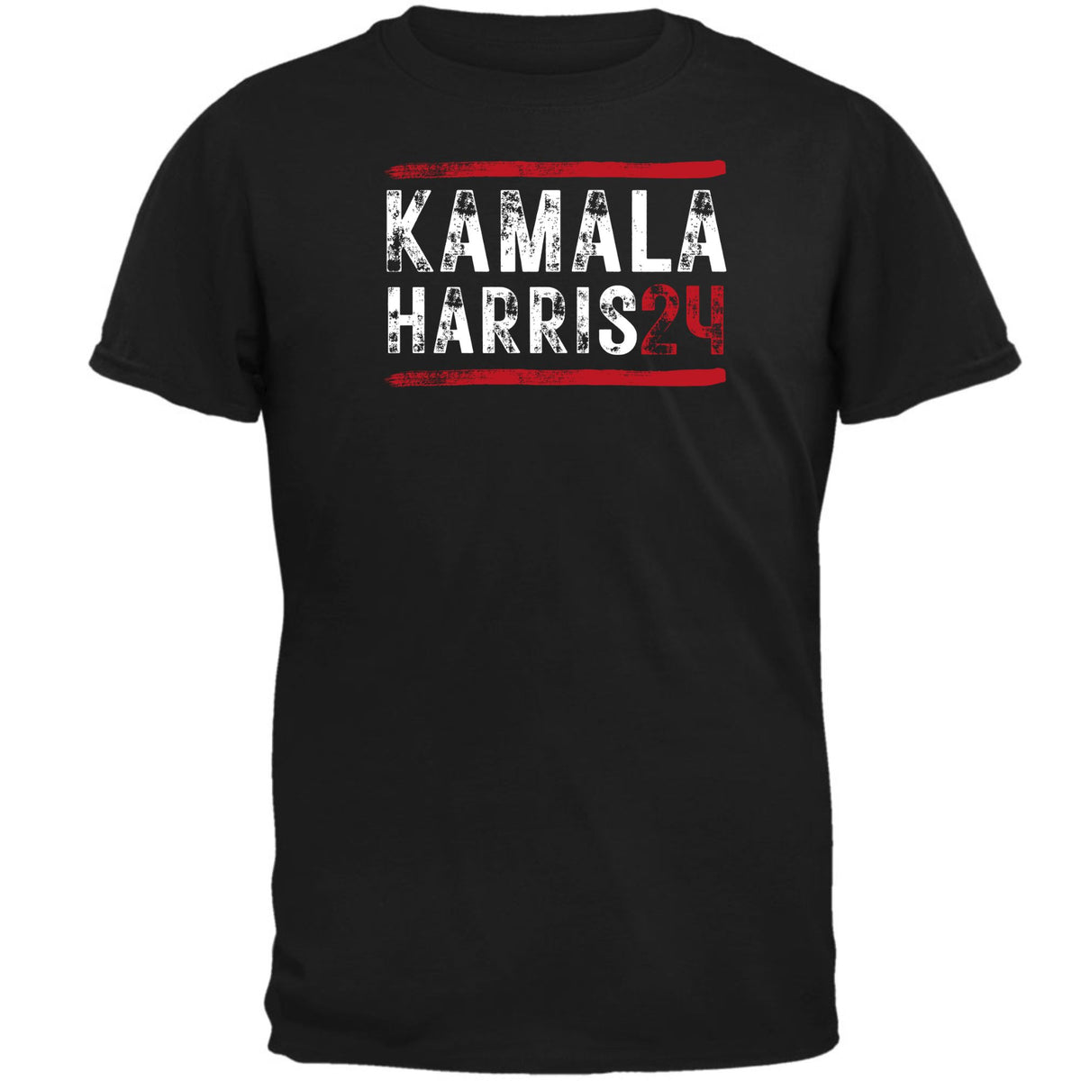 Election 2024 Kamala Harris 24 Stencil Art Mens T Shirt Men's T-Shirts Oldglory.com SM Black 