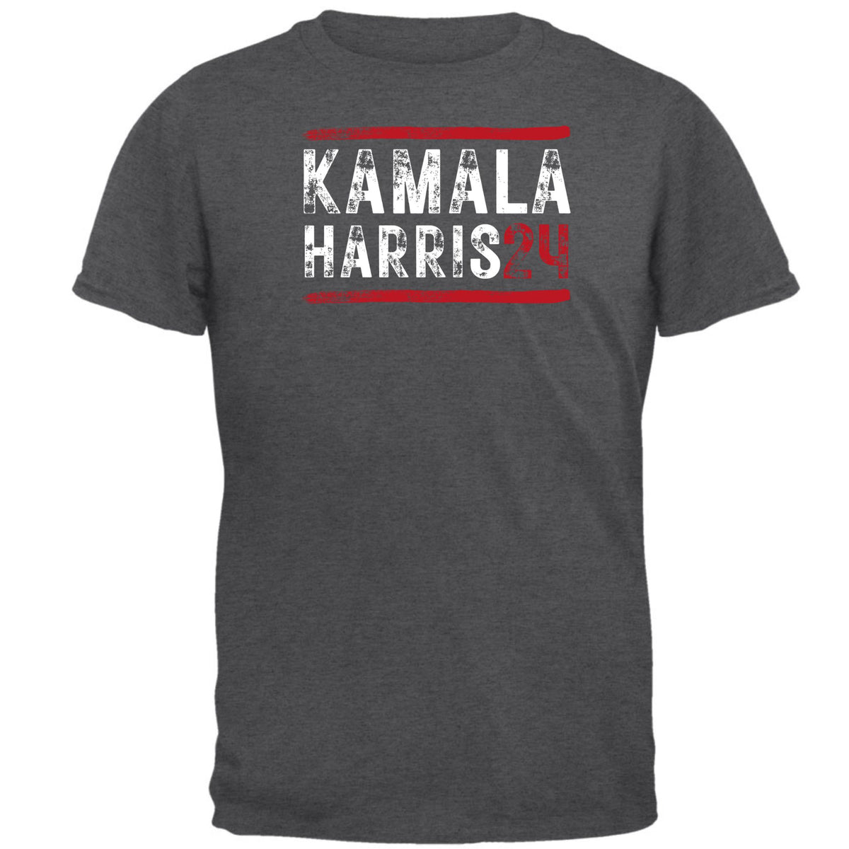 Election 2024 Kamala Harris 24 Stencil Art Mens T Shirt Men's T-Shirts Oldglory.com SM Dark Heather 