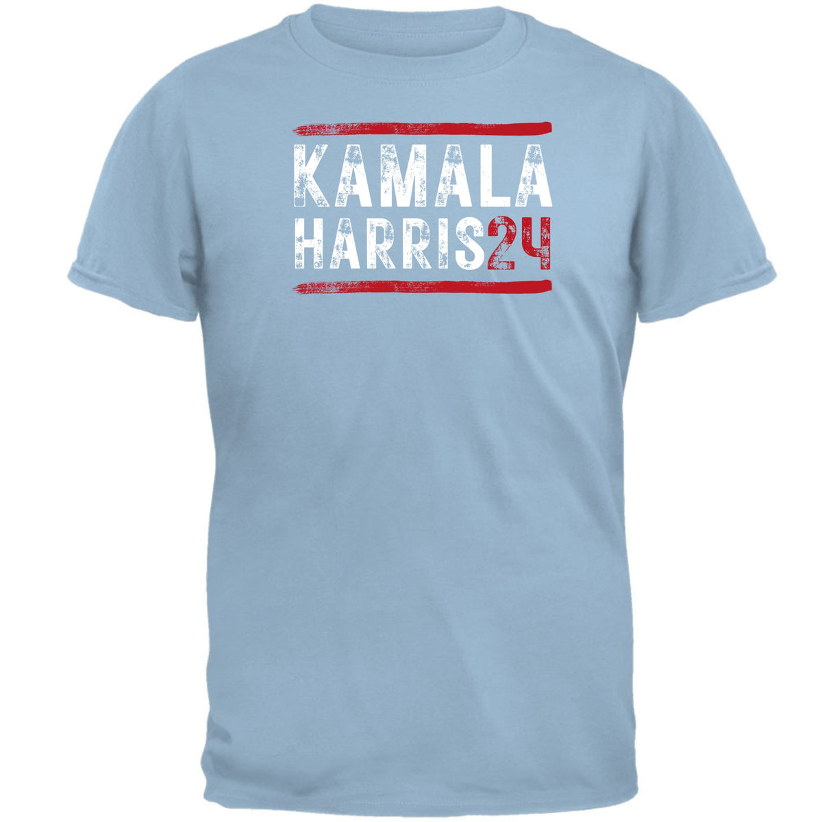 Election 2024 Kamala Harris 24 Stencil Art Mens T Shirt Men's T-Shirts Oldglory.com SM Light Blue 