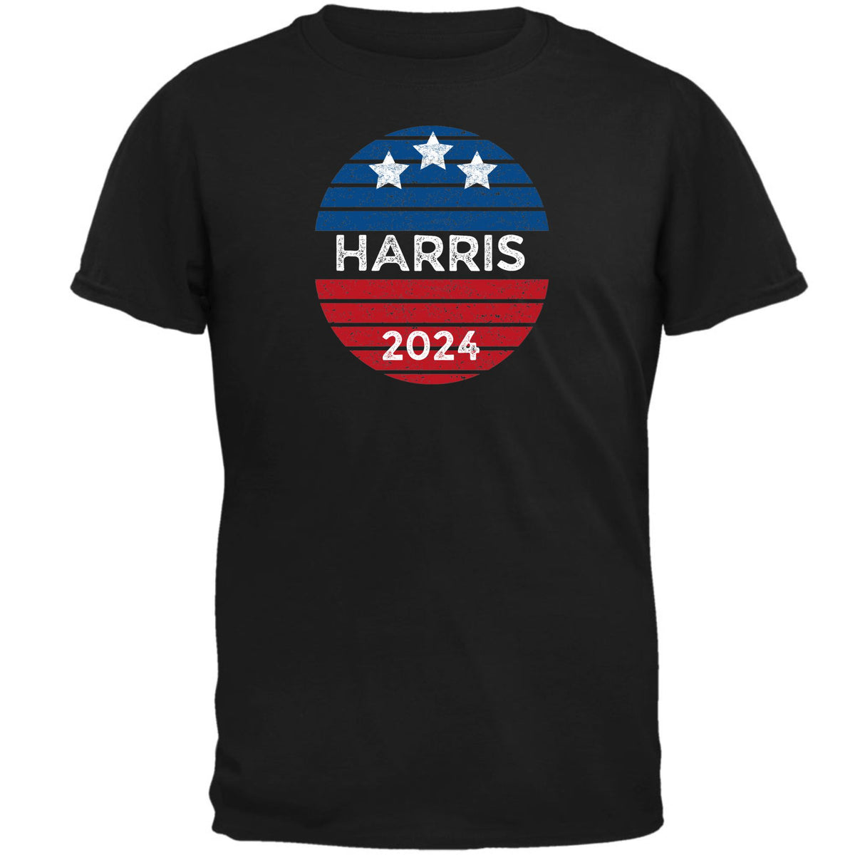 Election 2024 Kamala Harris Patriotic Vintage Sunset 2024 Mens T Shirt Men's T-Shirts Oldglory.com SM Black 