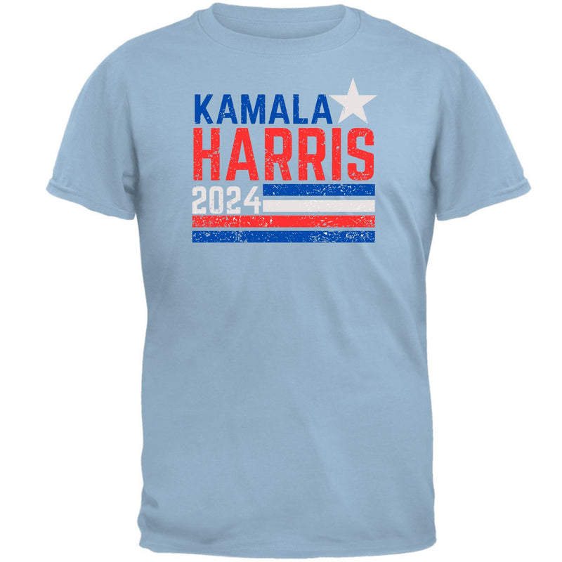 Election 2024 Kamala Harris Distressed Splattered Paint Flag Mens T Shirt Men's T-Shirts Oldglory.com SM Light Blue 