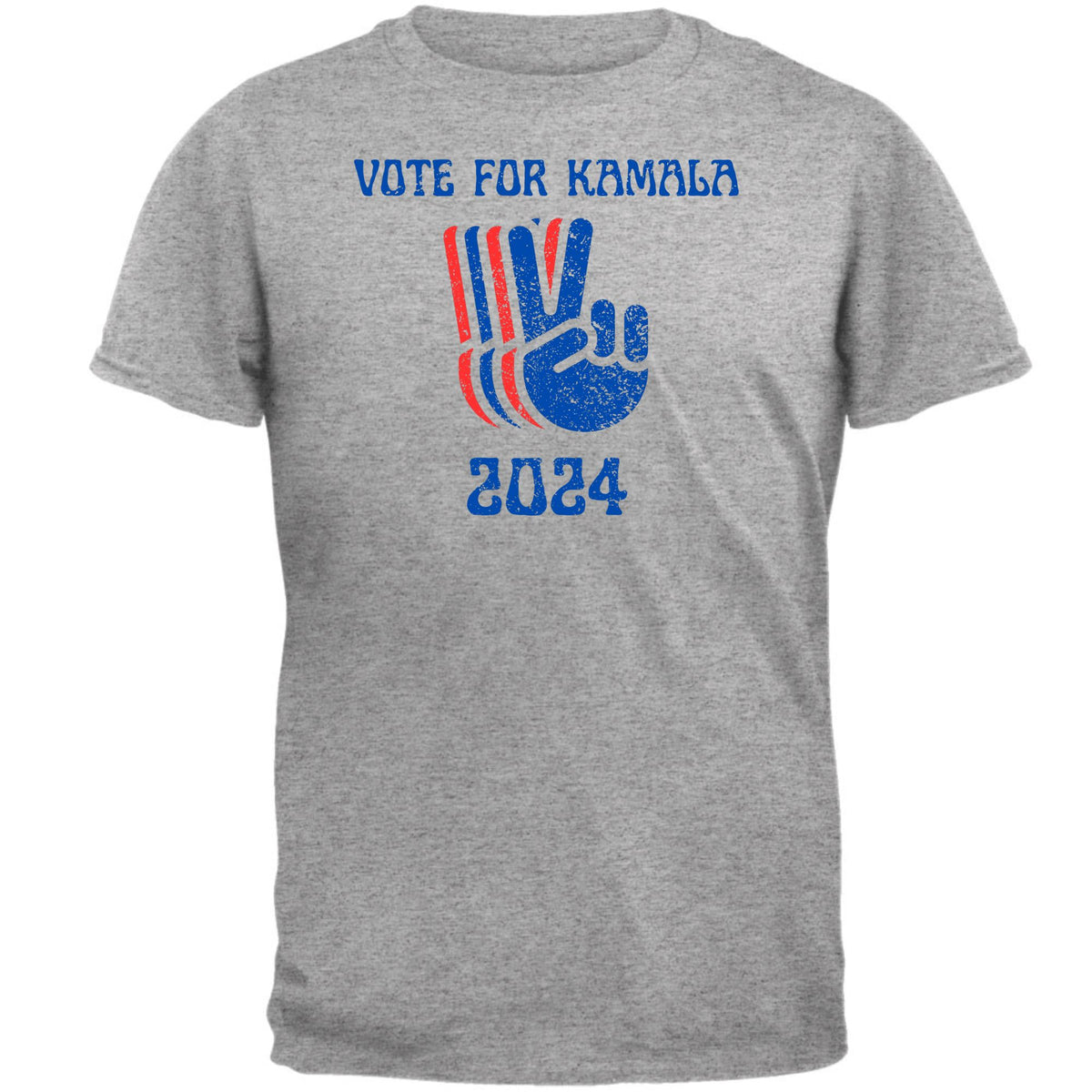 Election 2024 Kamala Harris Patriotic Peace Hands Vote For Kamala Mens T Shirt Men's T-Shirts Oldglory.com SM Heather Grey 