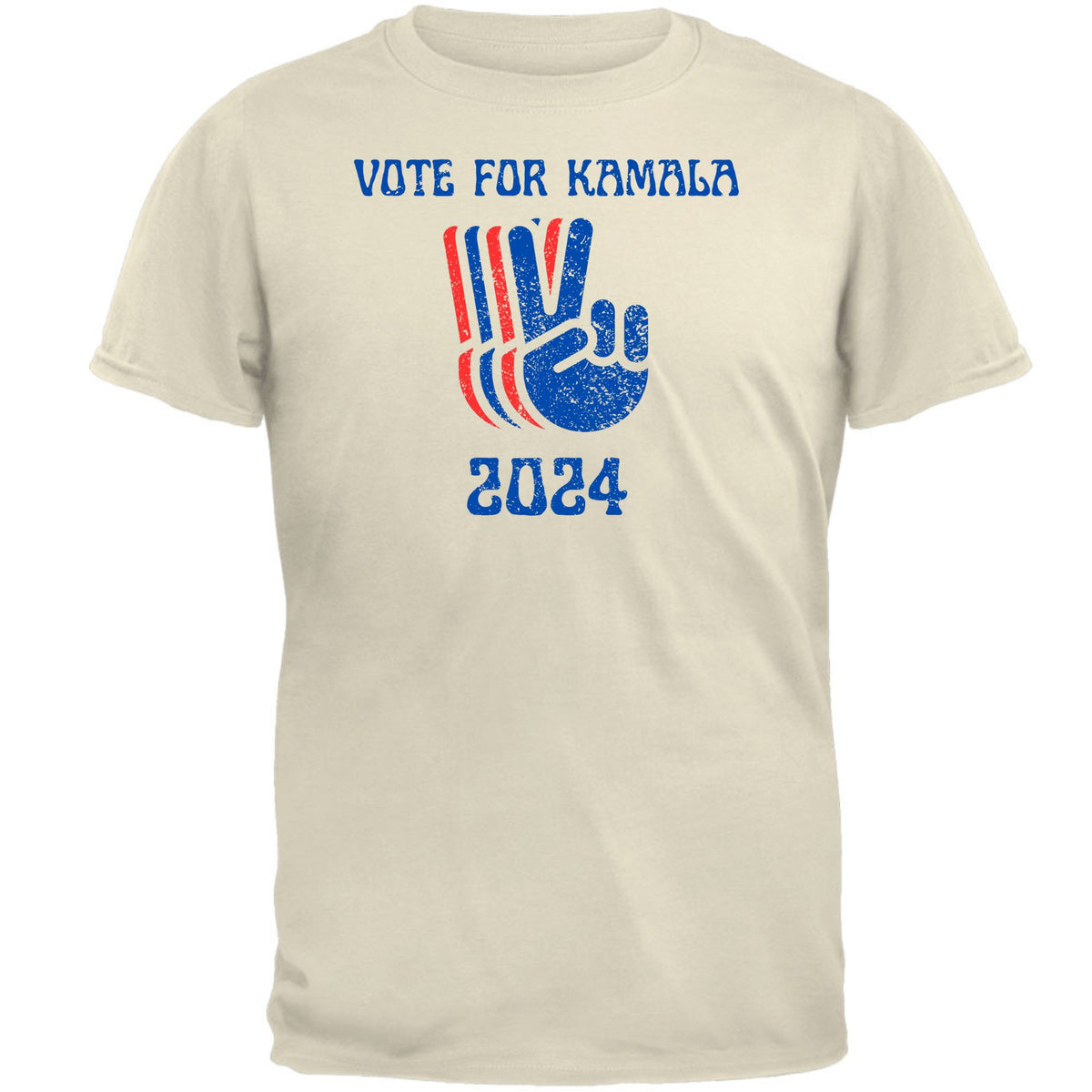 Election 2024 Kamala Harris Patriotic Peace Hands Vote For Kamala Mens T Shirt Men's T-Shirts Oldglory.com SM Natural 