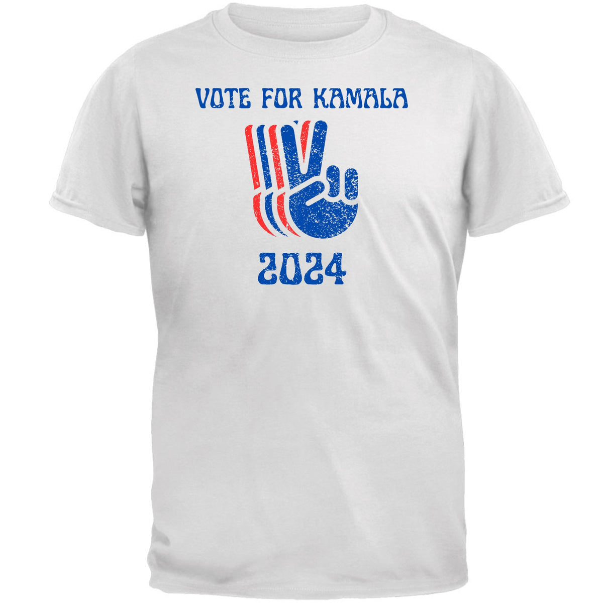 Election 2024 Kamala Harris Patriotic Peace Hands Vote For Kamala Mens T Shirt Men's T-Shirts Oldglory.com SM White 