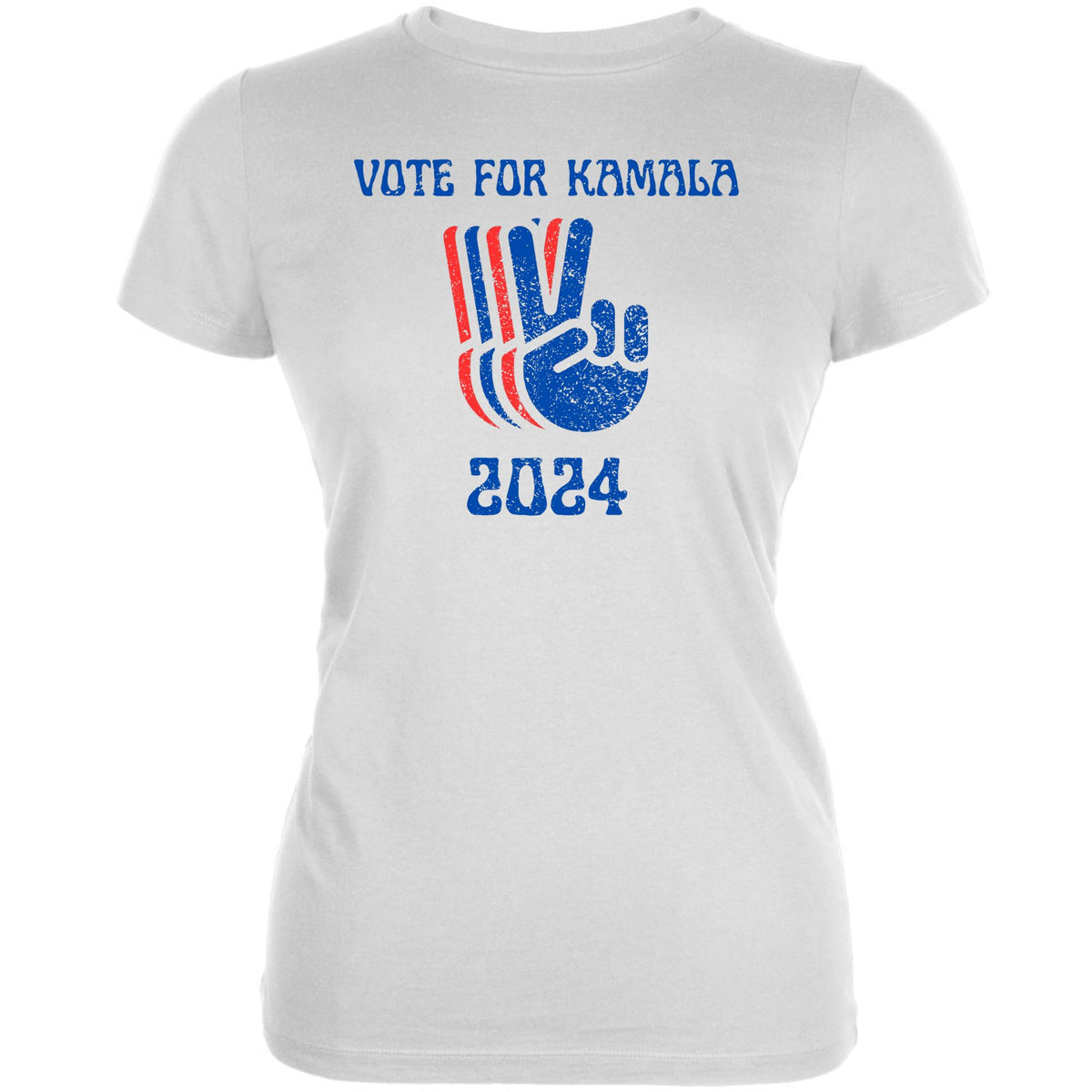 Election 2024 Kamala Harris Patriotic Peace Hands Vote For Kamala Juniors T Shirt Juniors T-Shirts Oldglory.com MD White 