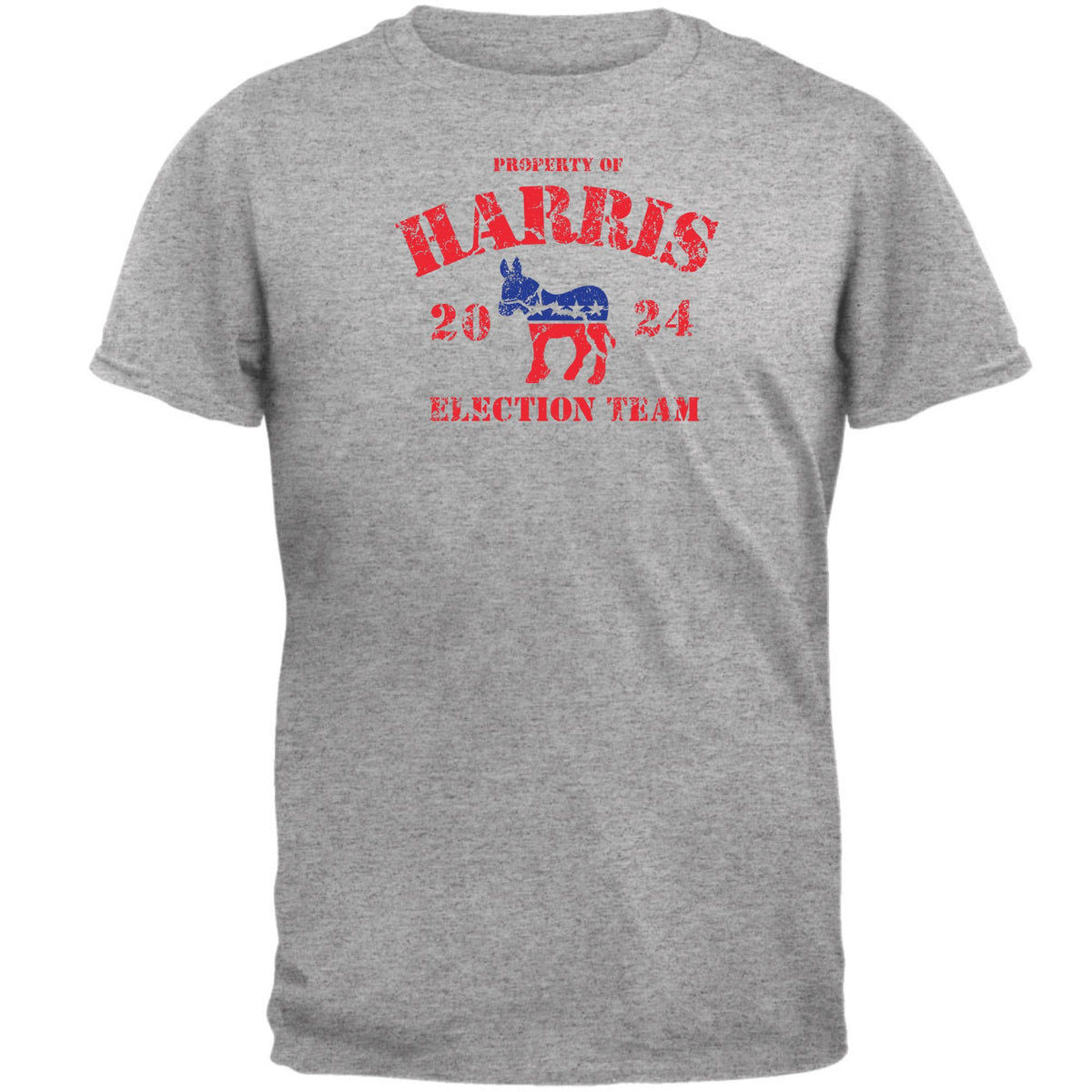 Election 2024 Property of Harris Election 2024 Mens T Shirt Men's T-Shirts Oldglory.com SM Heather Grey 