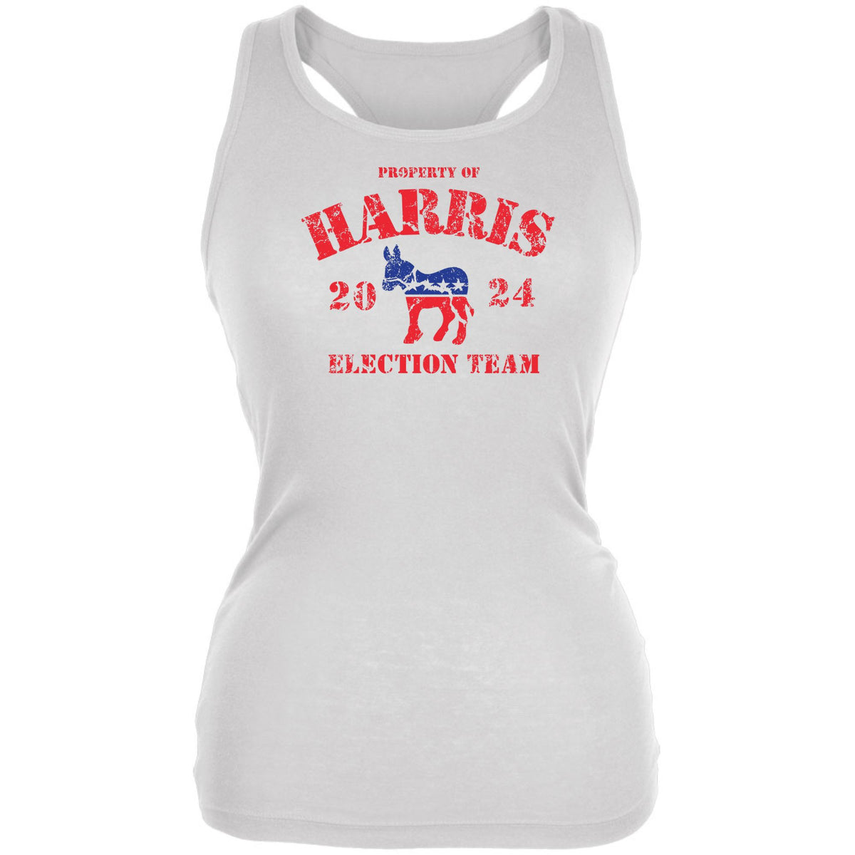 Election 2024 Property of Harris Election 2024 Juniors Tank Top Juniors Tank Tops Oldglory.com SM White 