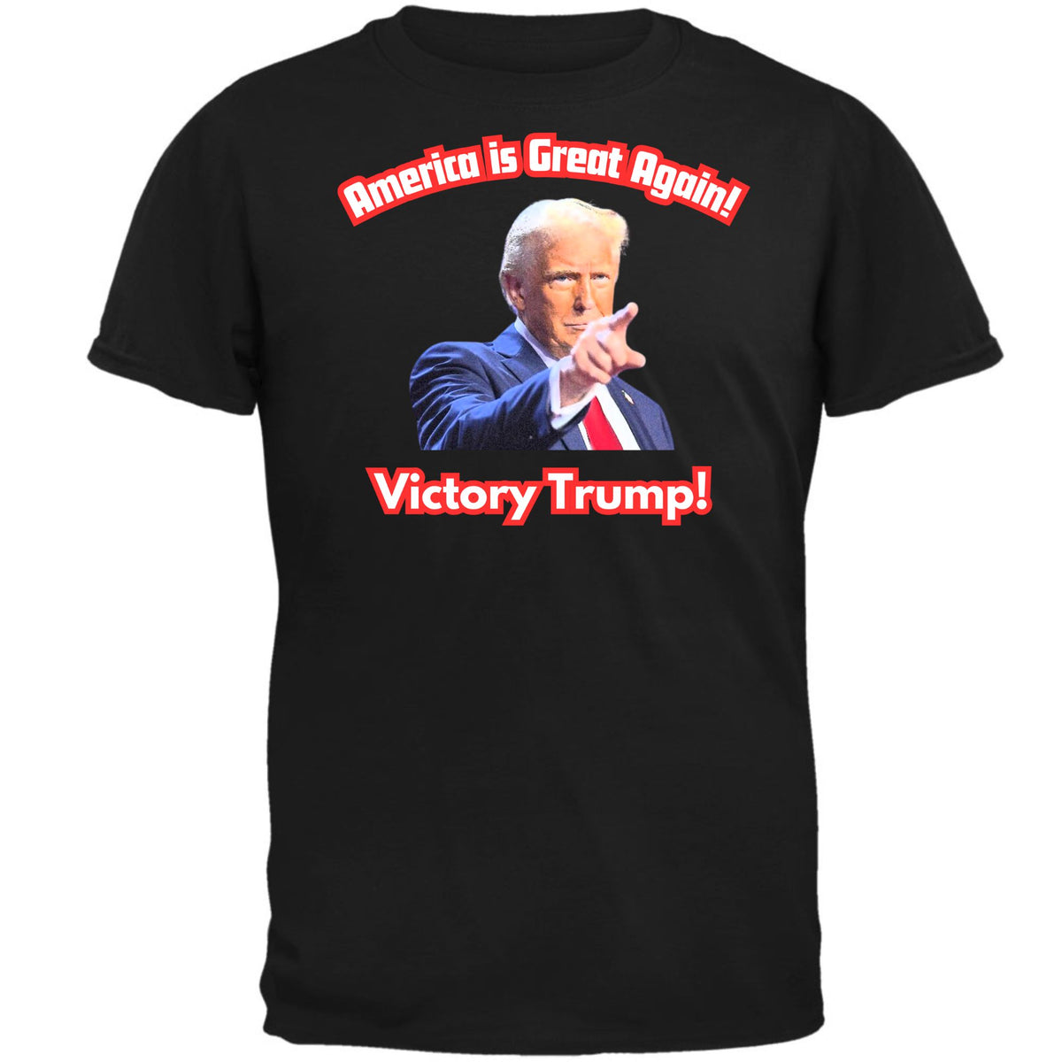 America is Great Again Victory Donald Trump 20024 Mens T Shirt Men's T-Shirts Oldglory.com SM Black 