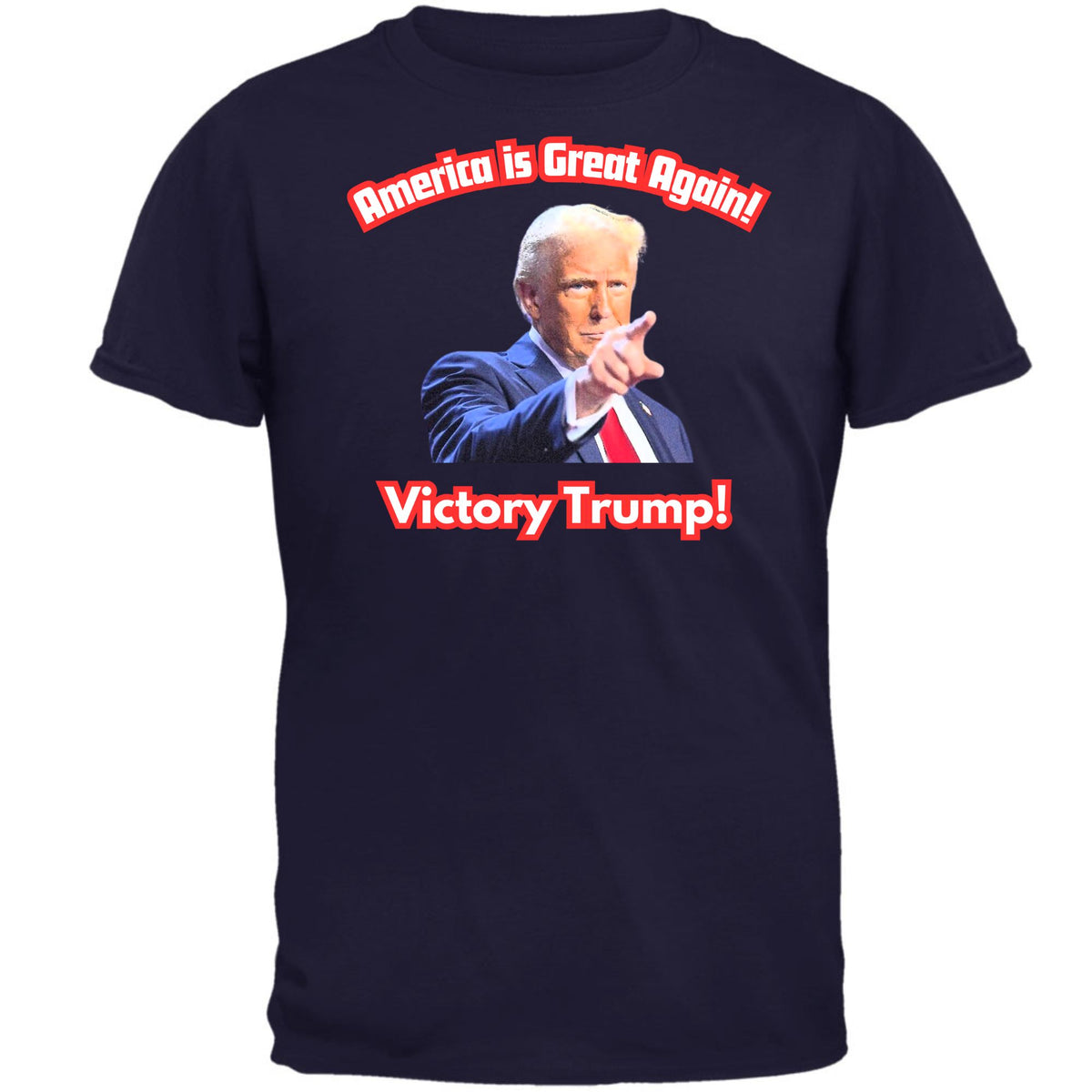 America is Great Again Victory Donald Trump 20024 Mens T Shirt Men's T-Shirts Oldglory.com SM Navy 