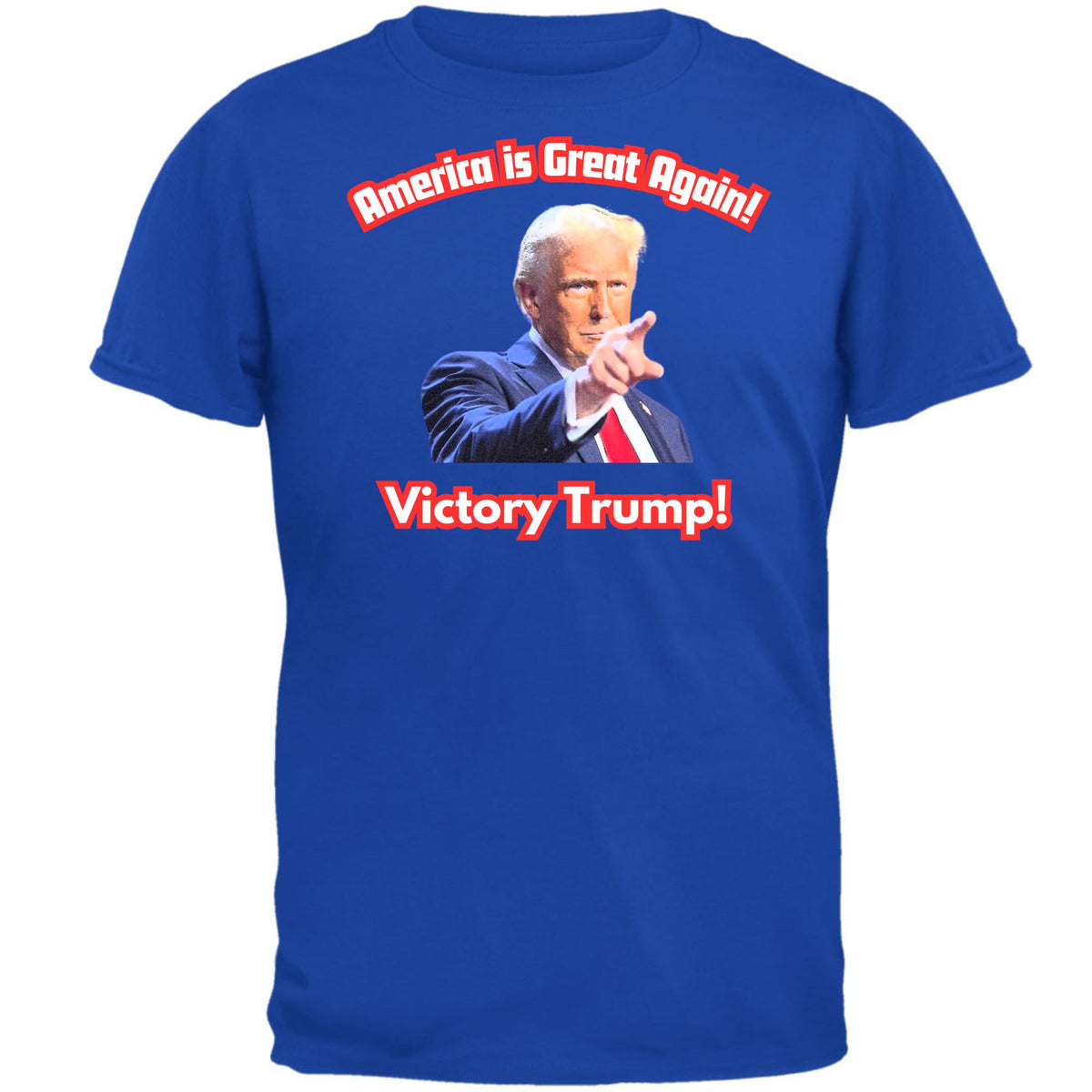 America is Great Again Victory Donald Trump 20024 Mens T Shirt Men's T-Shirts Oldglory.com SM Royal 