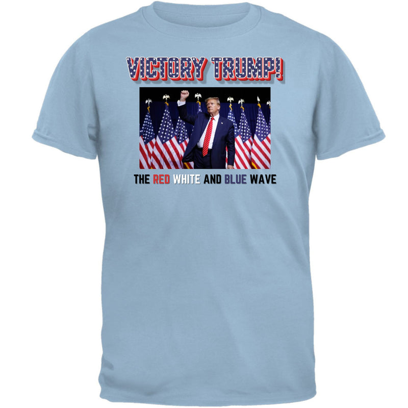 Victory Donald Trump The Red White and Blue Wave Mens T Shirt Men's T-Shirts Oldglory.com SM Light Blue 