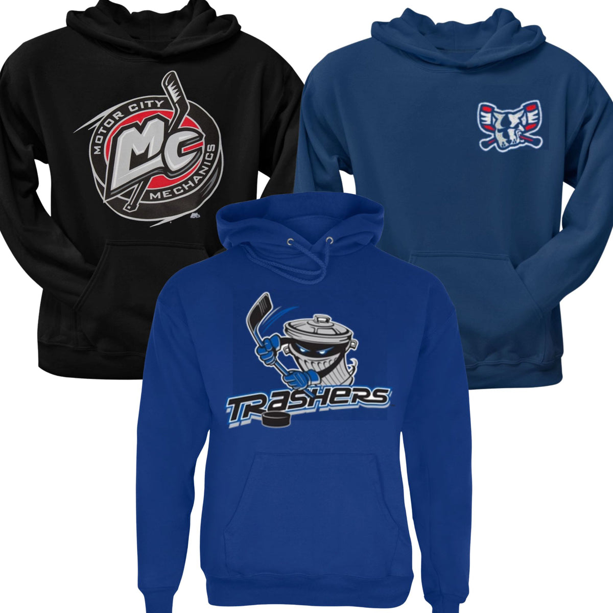 Danbury Trashers United Hockey League UHL Ultimate Collection 3 Piece Mens Pullover Hoodie Combo Gift Pack Men's Hoodies Oldglory.com