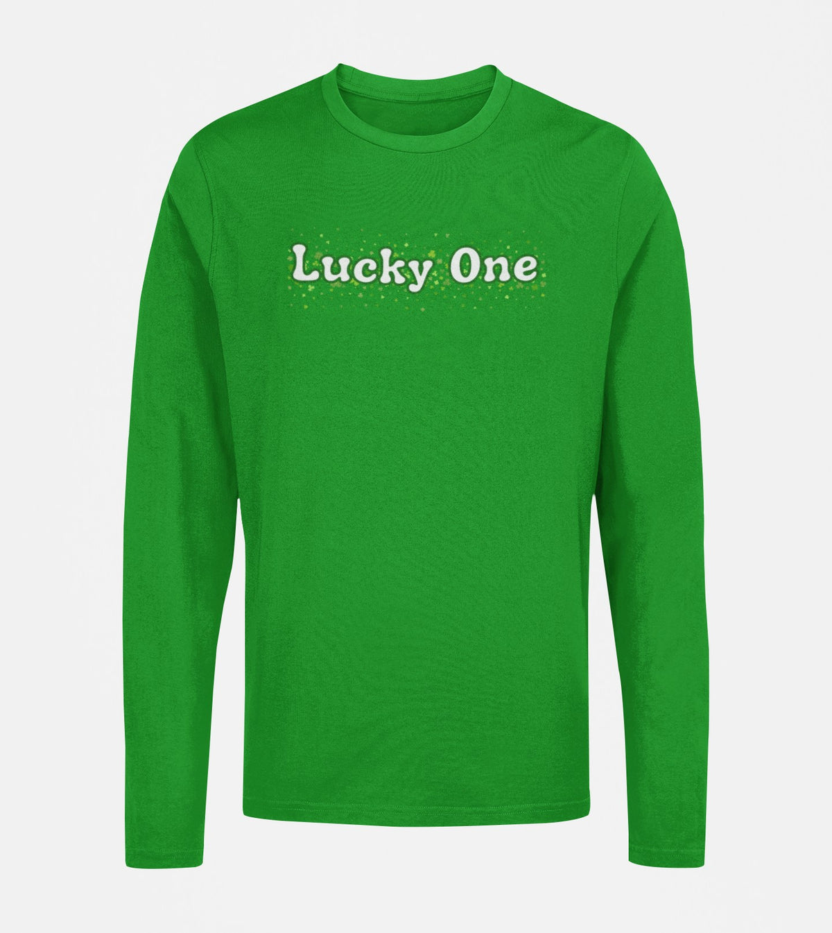 St. Patricks Day Clover Filled Lucky One Mens Long Sleeve T Shirt Men's Long Sleeves Oldglory.com