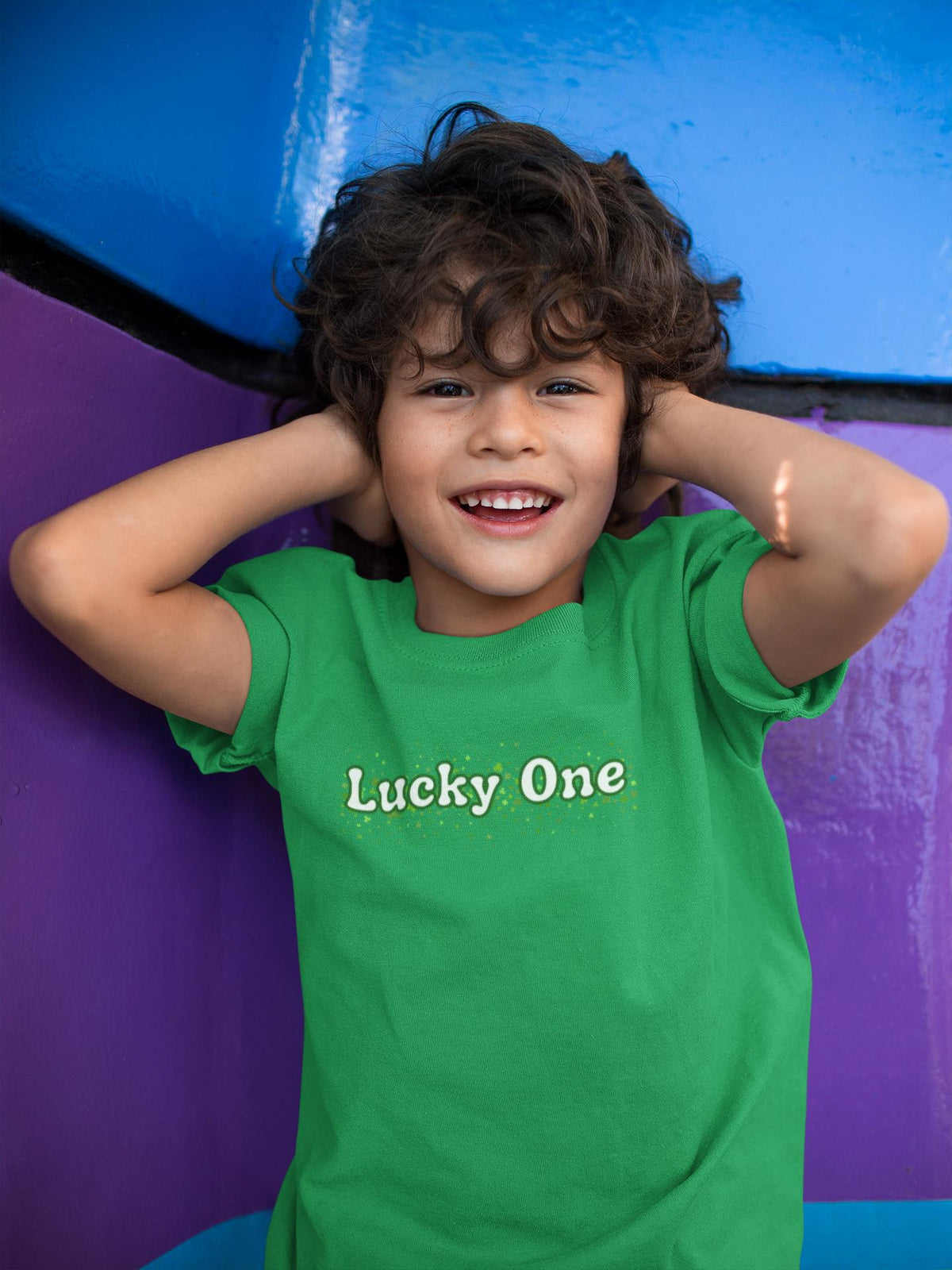 St. Patricks Day Clover Filled Lucky One Youth Short Sleeve T Shirt Youth T-Shirts Oldglory.com