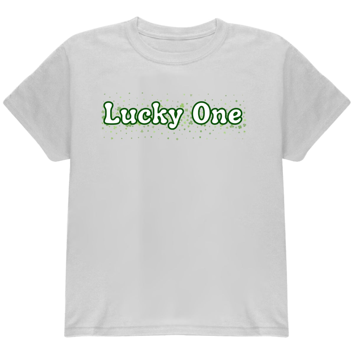 St. Patricks Day Clover Filled Lucky One Youth Short Sleeve T Shirt Youth T-Shirts Oldglory.com SM White