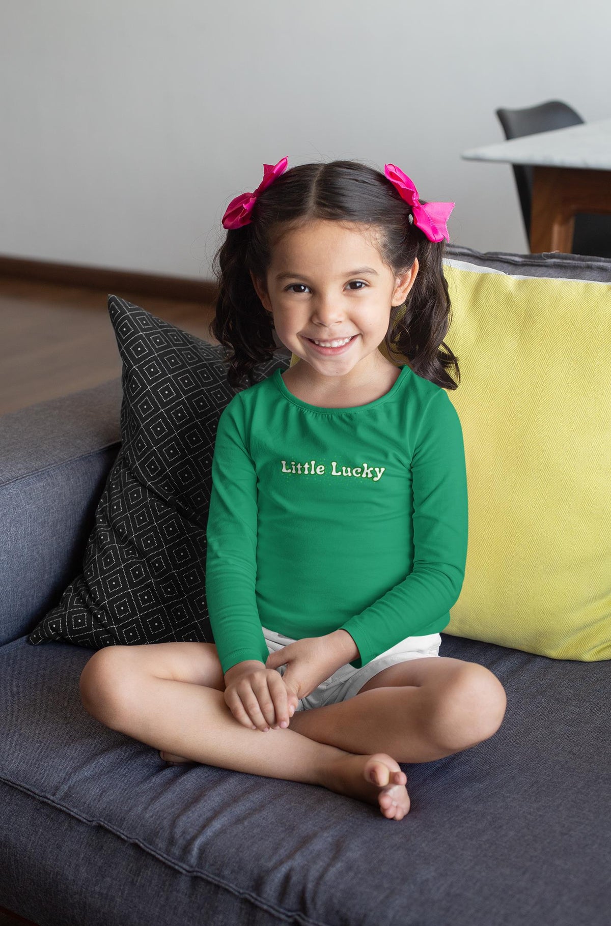 St. Patricks Day Clover Filled Little Lucky Toddlers Long Sleeve T Shirt Toddler Long Sleeves Oldglory.com