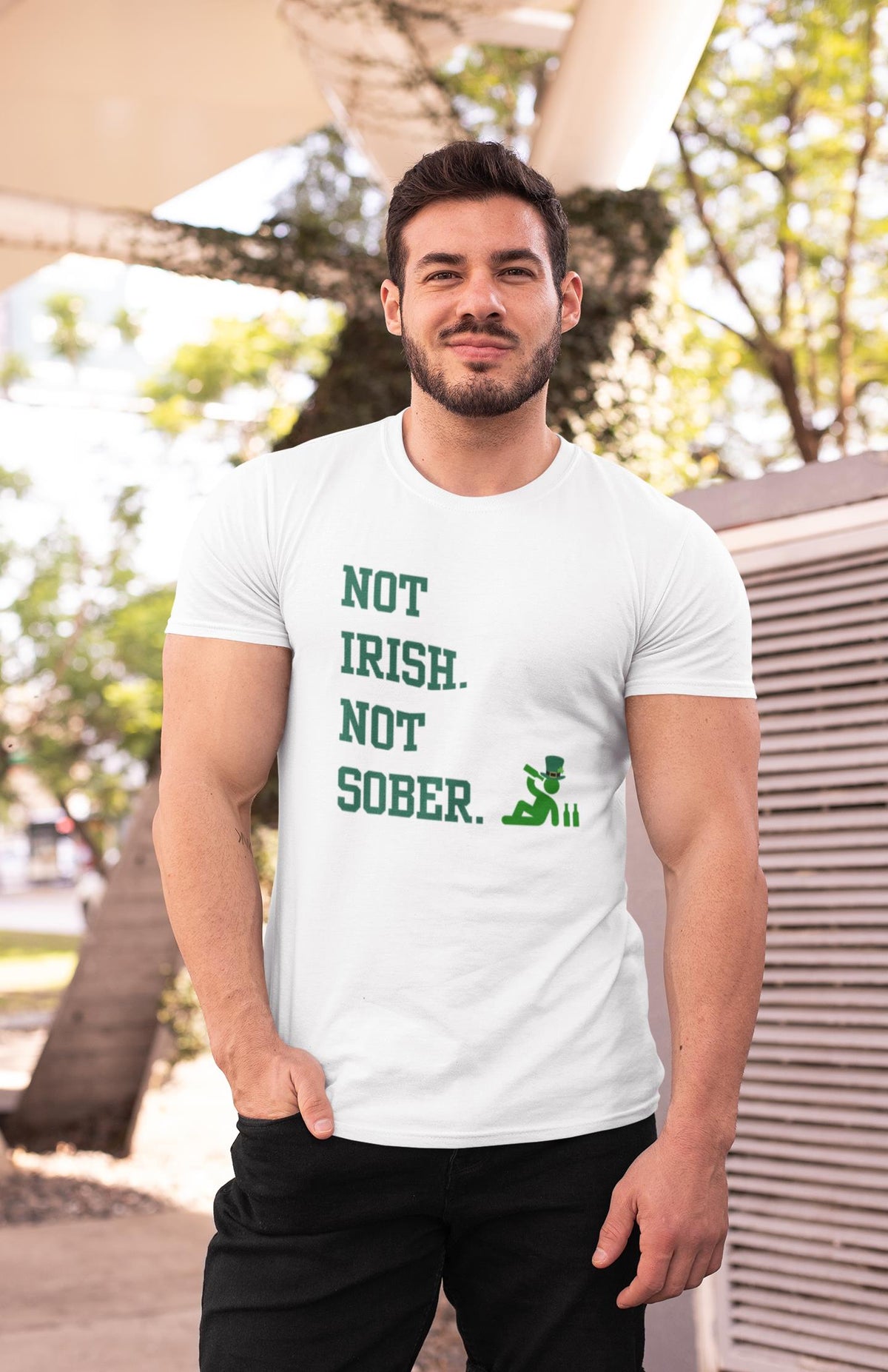 St. Patricks Day Funny Not Irish. Not Sober Mens T Shirt Men's T-Shirts Oldglory.com